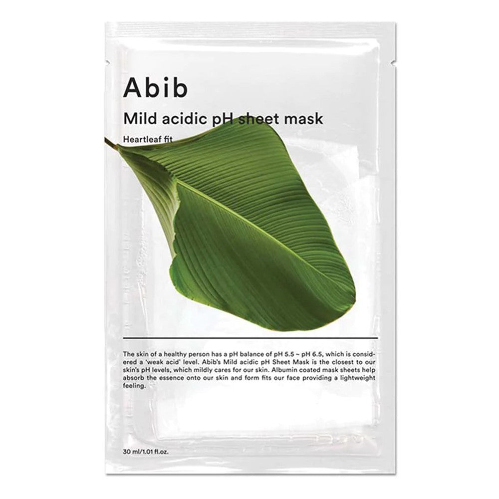 Abib Mild Acidic pH Sheet Face Mask Heartleaf Fit Sheets 10Ea